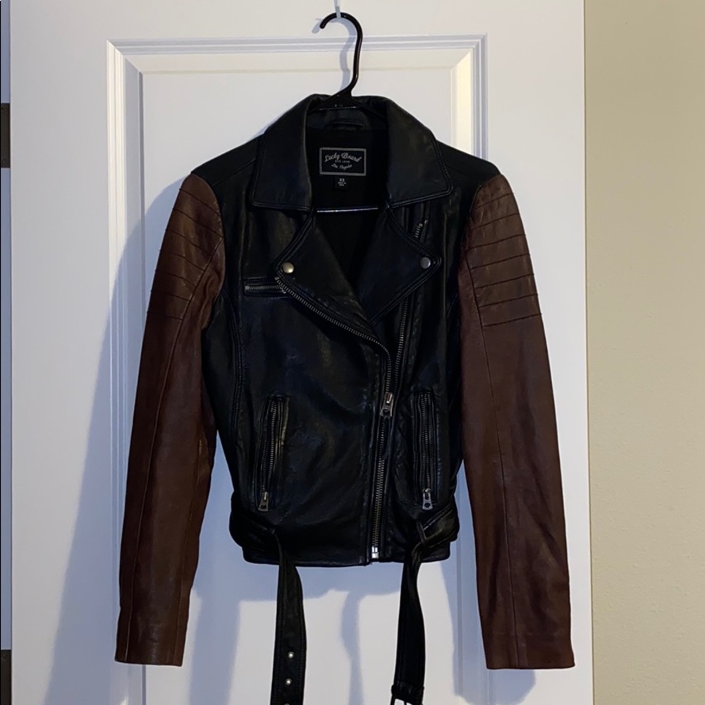 Lucky Brand Leather Moto Jacket